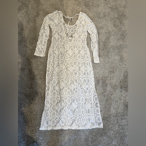 Lulu's White Lace Midi Coverup Dress - Picture 5 of 8